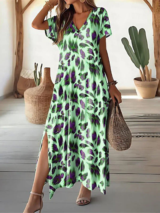 LP | Maxi abito elegante con stampa animalier