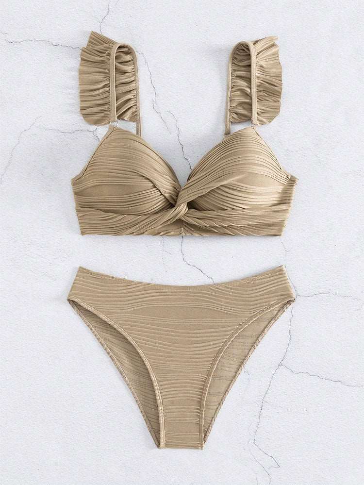 LP | Bikini con volant a tinta unita da donna in 2 colori S-XL