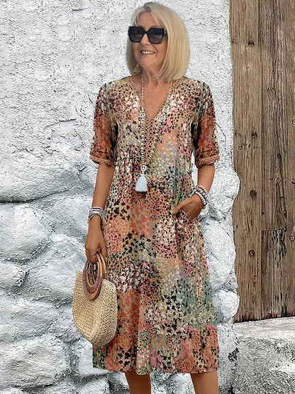 LP | Abito midi vibrante con tasche per donna