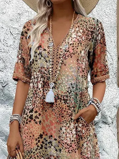 LP | Abito midi vibrante con tasche per donna