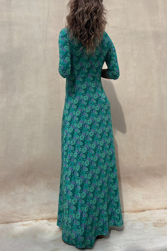 LP | Iconic Crush - Maxi abito floreale con mezza manica elasticizzata
