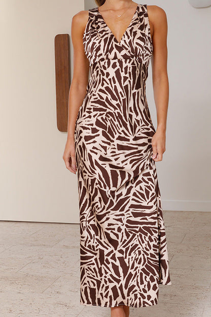 LP | Taylan Brown Abito midi con profondo scollo a V