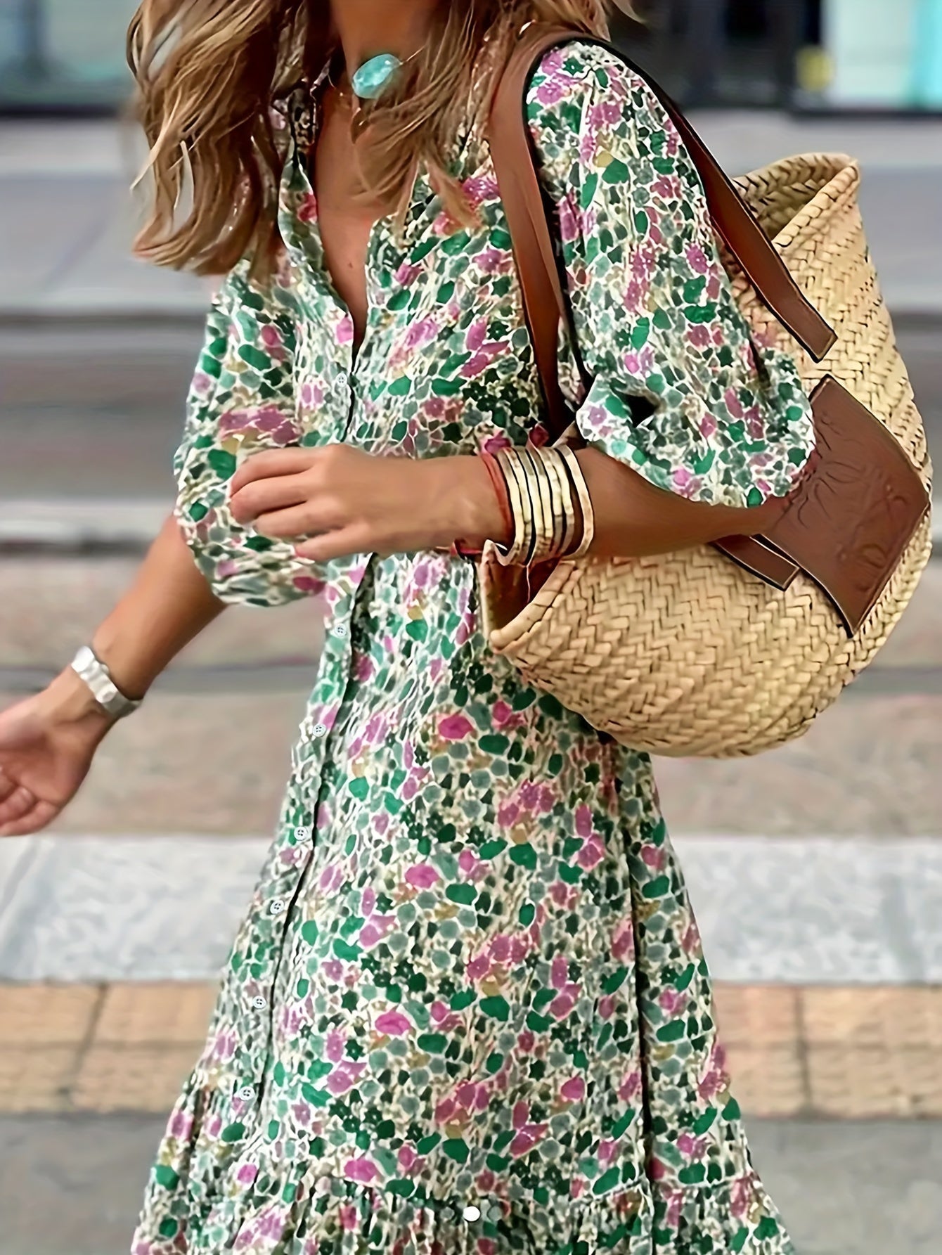 LP | abito midi verde elegante da donna