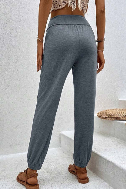 LP | Pantaloni casual a vita alta con tasca allentata
