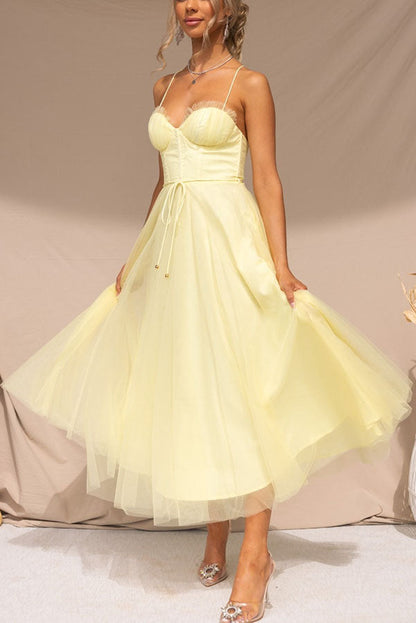 LP | Abito midi bustier in tulle