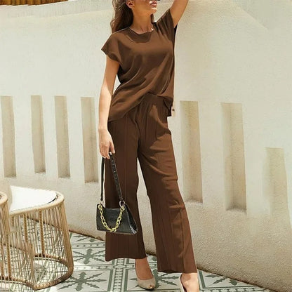 LP | MW - Elegante set due pezzi con pantaloni larghi e T-shirt