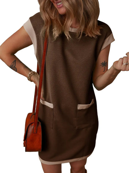 LP | Mini abito con scollo rotondo e maniche lunghe