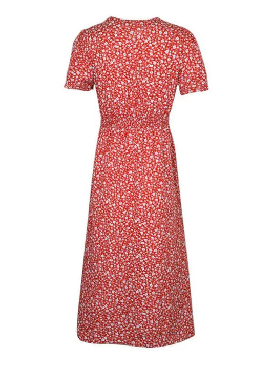 LP | Abito midi con motivo floreale e look a portafoglio