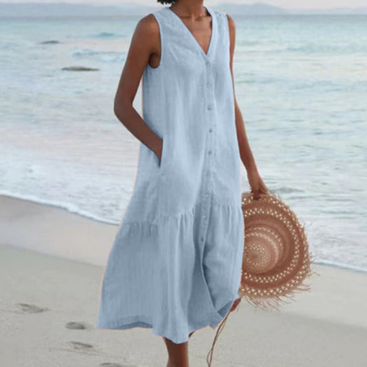 LP | Elegante abito midi senza maniche