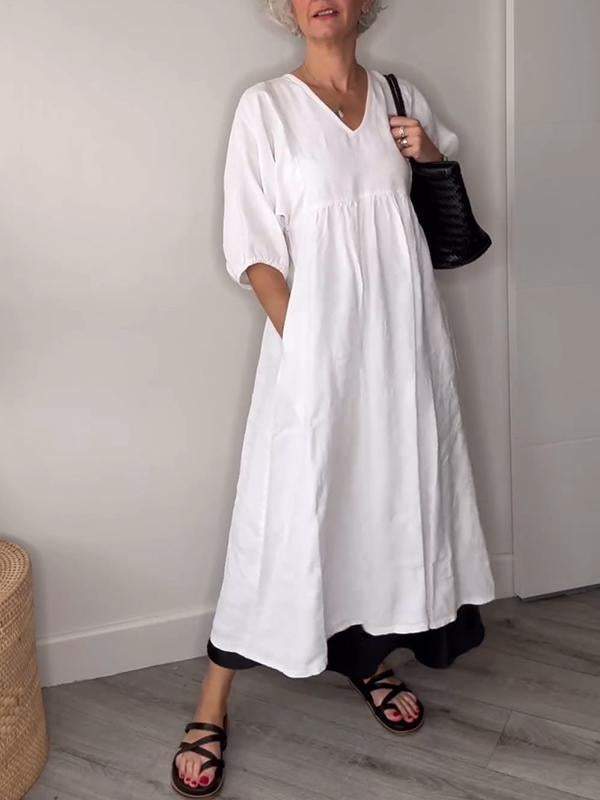 LP | Maxi abito con scollo a V dall'eleganza rilassata