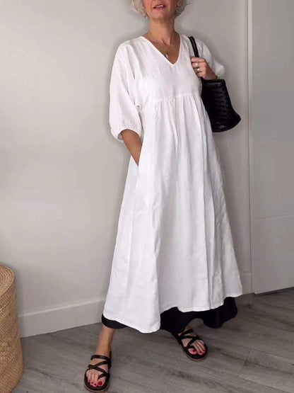 LP | Maxi abito con scollo a V dall'eleganza rilassata