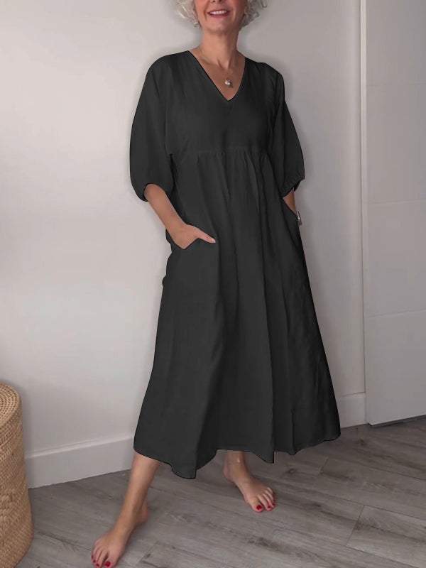 LP | Maxi abito con scollo a V dall'eleganza rilassata