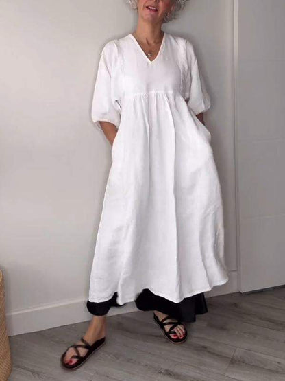 LP | Maxi abito con scollo a V dall'eleganza rilassata