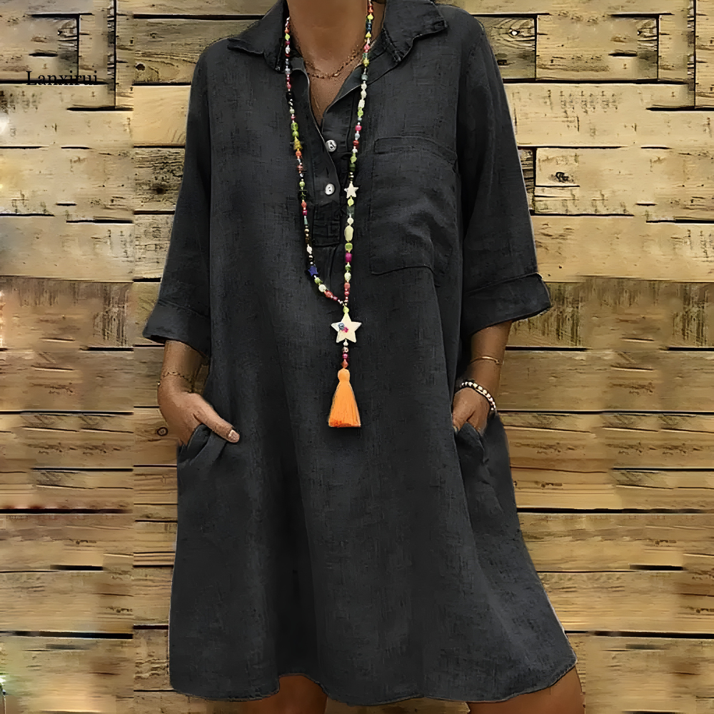 LP | abito camicia da donna rilassato con tasche
