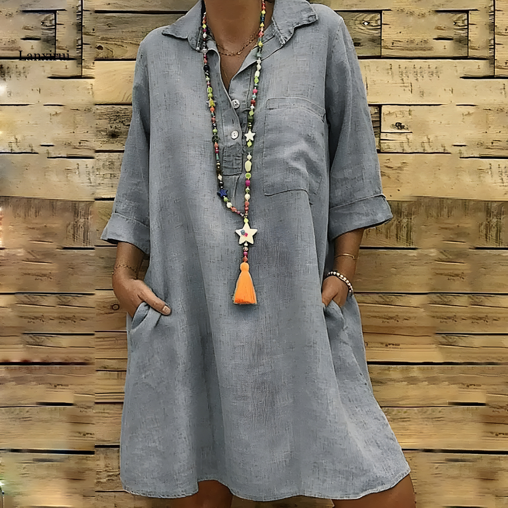LP | abito camicia da donna rilassato con tasche