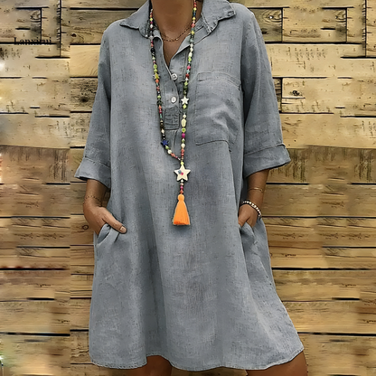 LP | abito camicia da donna rilassato con tasche