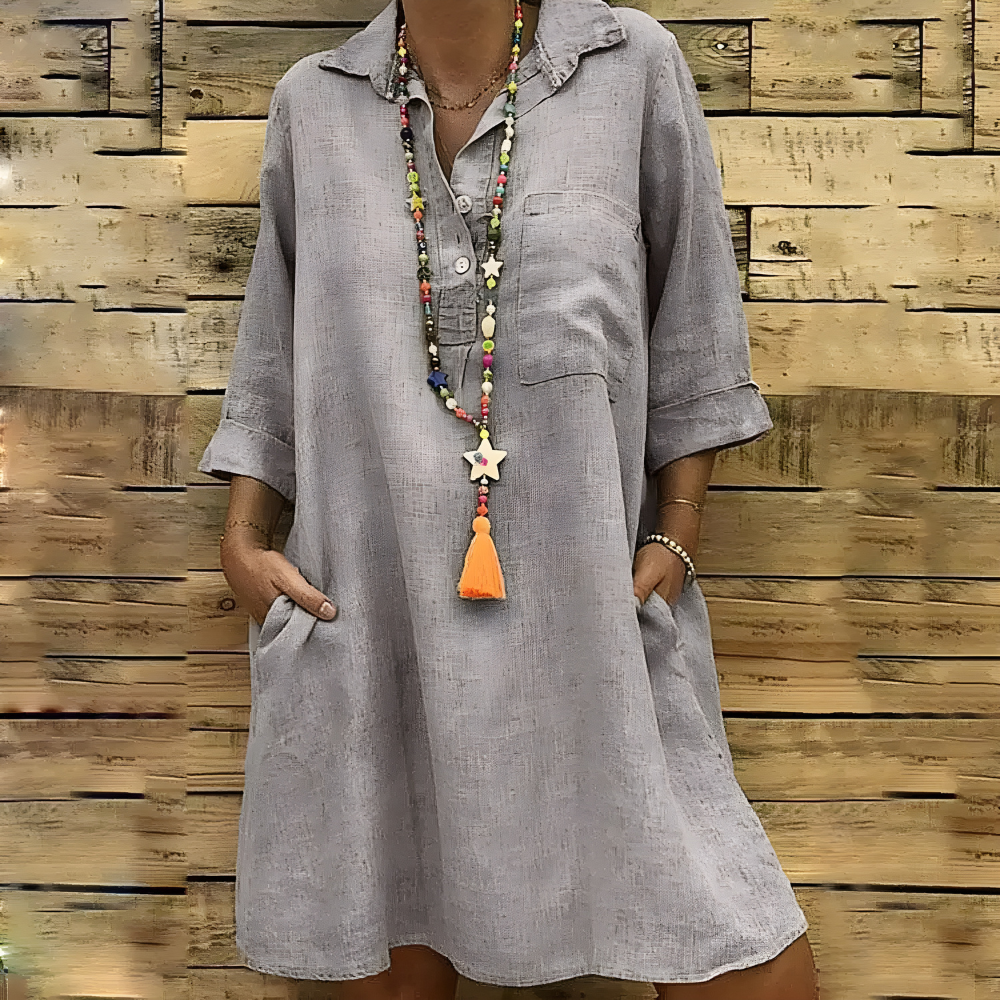 LP | abito camicia da donna rilassato con tasche