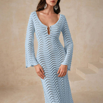 LP | elegante abito midi all'uncinetto per donna