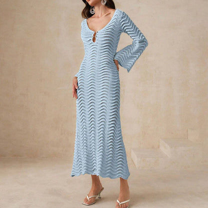LP | elegante abito midi all'uncinetto per donna
