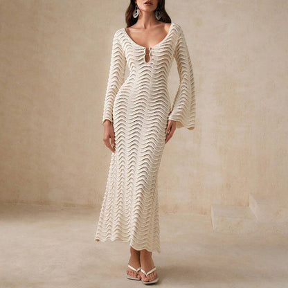 LP | elegante abito midi all'uncinetto per donna