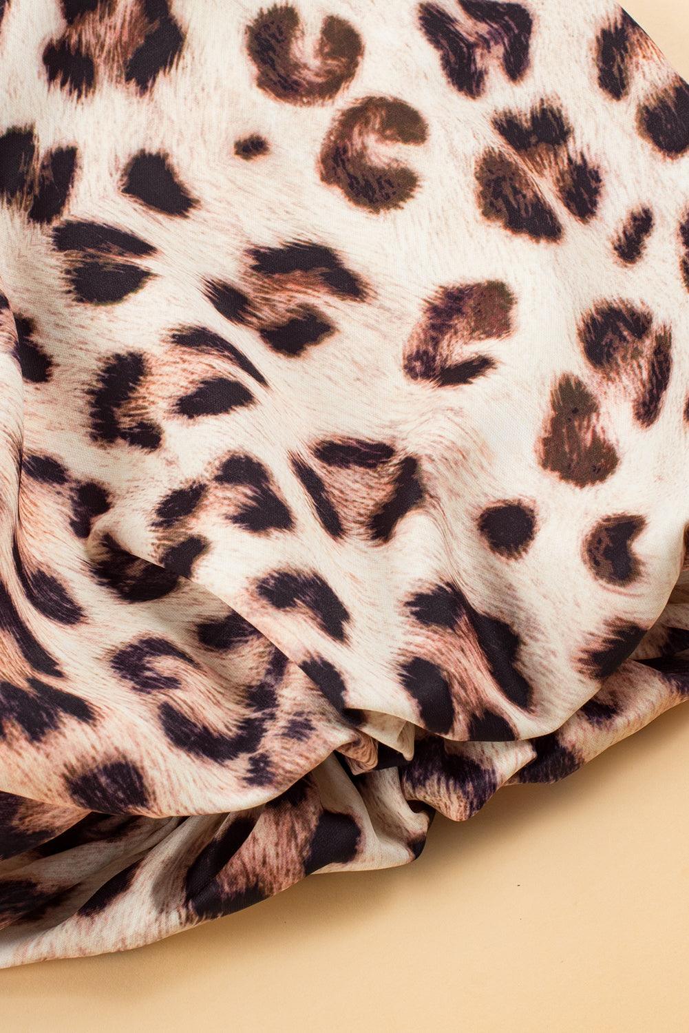 LP | Maxi abito con stampa leopardata e maniche a sbuffo per donna
