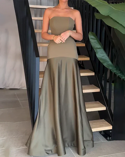 LP | Maxi abito elegante senza spalline