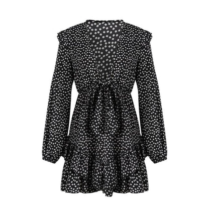 LP | Vestito da donna Boho floreale con volant corto Mini abito