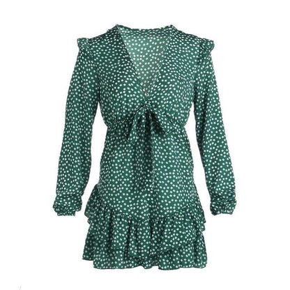 LP | Vestito da donna Boho floreale con volant corto Mini abito