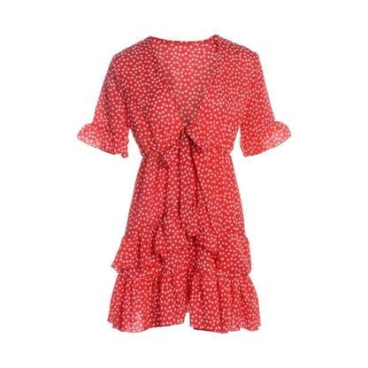 LP | Vestito da donna Boho floreale con volant corto Mini abito