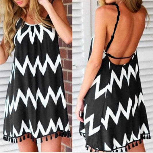 LP | Scollo a V, spalline aperte, pizzo bianco, senza maniche, sciolto, elegante, mini abito