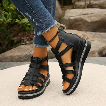LP | Sandali con zeppa e strass