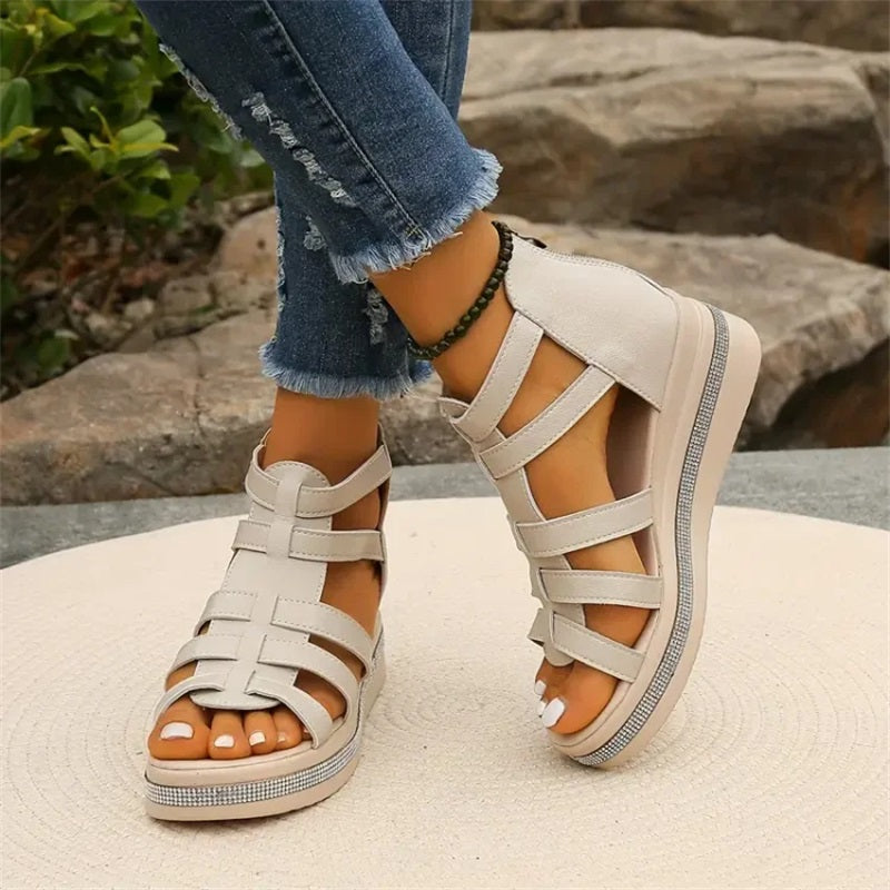 LP | Sandali con zeppa e strass