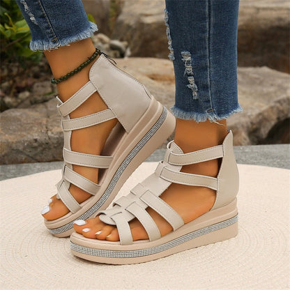 LP | Sandali con zeppa e strass