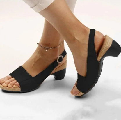 LP | Sandali slingback aperti con tacco a blocco