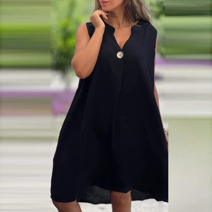 LP | Abito midi senza maniche con scollo a V