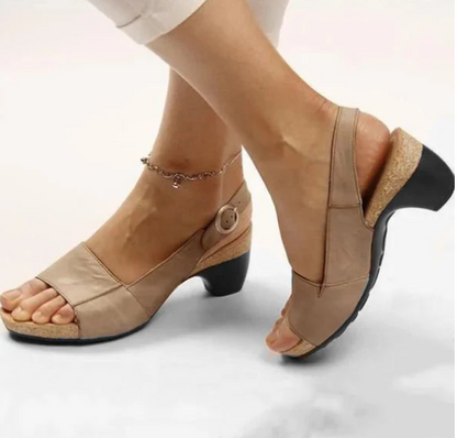LP | Sandali slingback aperti con tacco a blocco