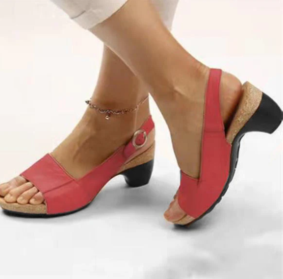 LP | Sandali slingback aperti con tacco a blocco