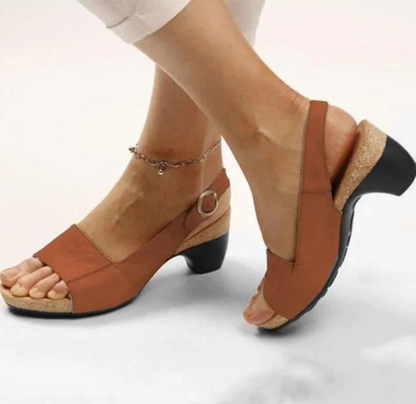 LP | Sandali slingback aperti con tacco a blocco