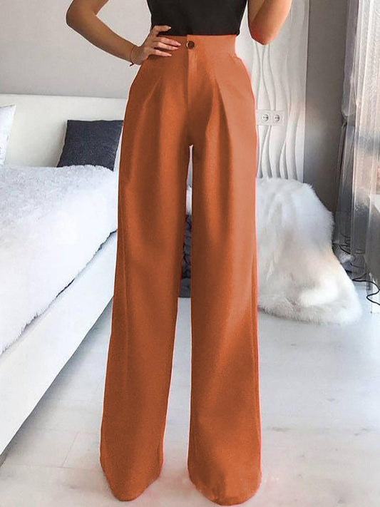 LP | Pantaloni Solidi Casual Dritti Pantaloni a Gamba Larga